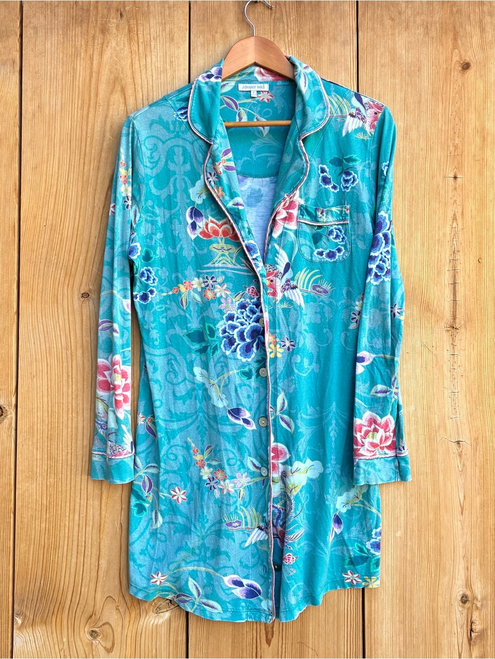 Johnny Was Floral Teal Nightdress Sz Small Small